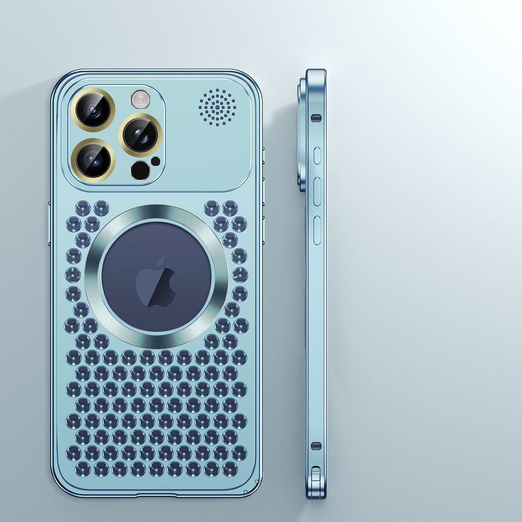 Cover per iPhone in lega di titanio-alluminio Vellon da 3 mm — protezione rialzata - Desfino