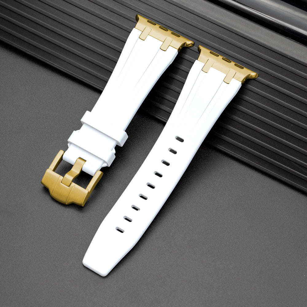 Bracelet Nexal pour Apple Watch — Design en silicone, accent métallique sur la tête - Desfino