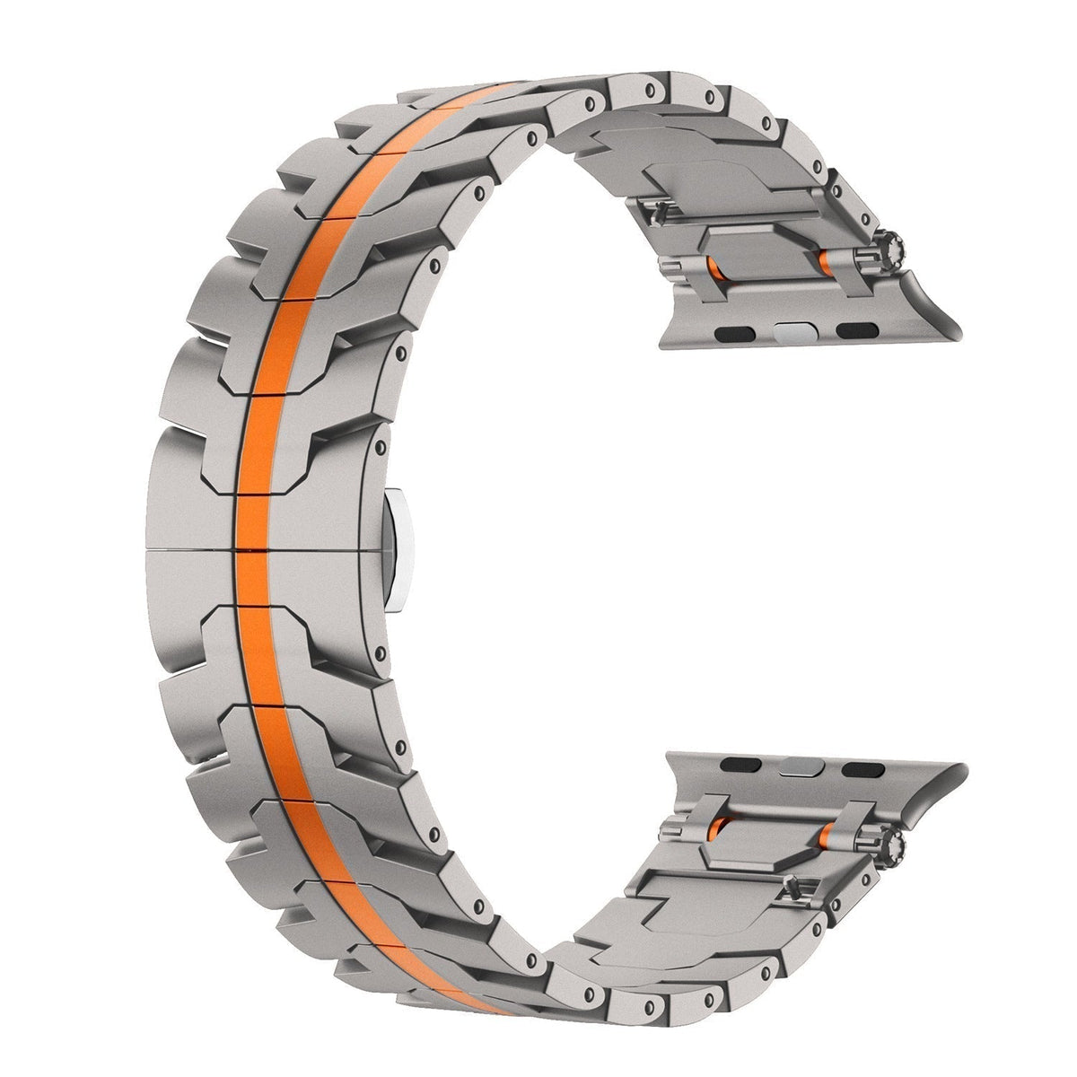 Bracelete metálico AurumForge para Apple Watch — Fecho de borboleta, 130–220 mm - Desfino