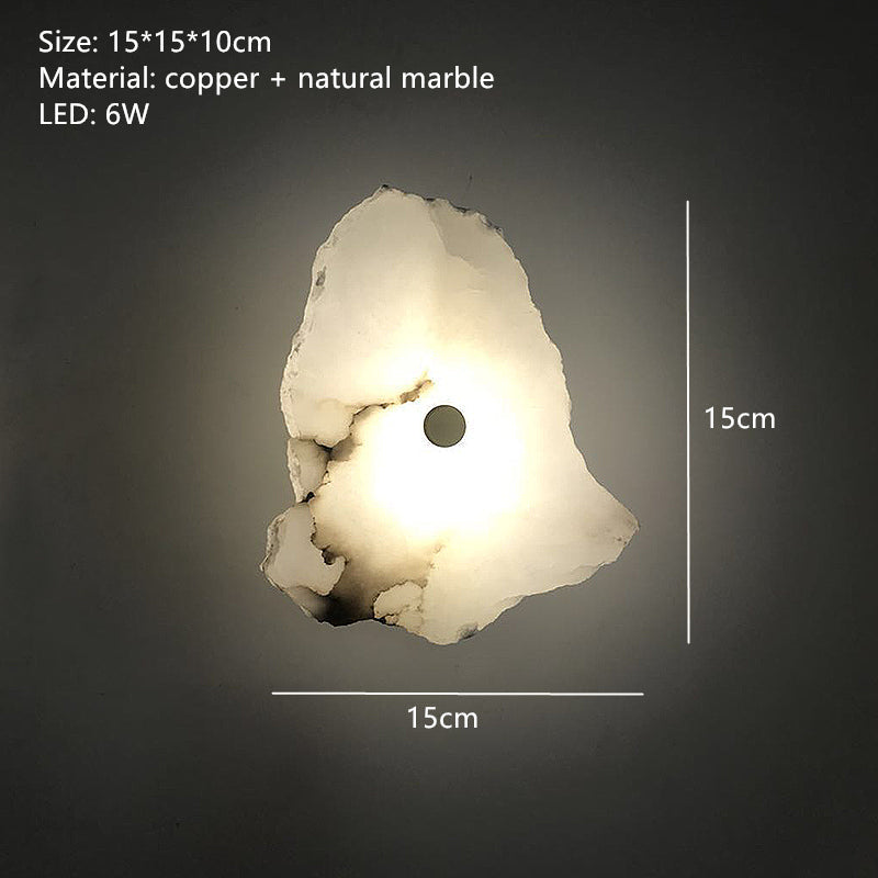 Aplique de parede LED de arte moderna Aurora — Mármore, detalhes em cobre - Desfino