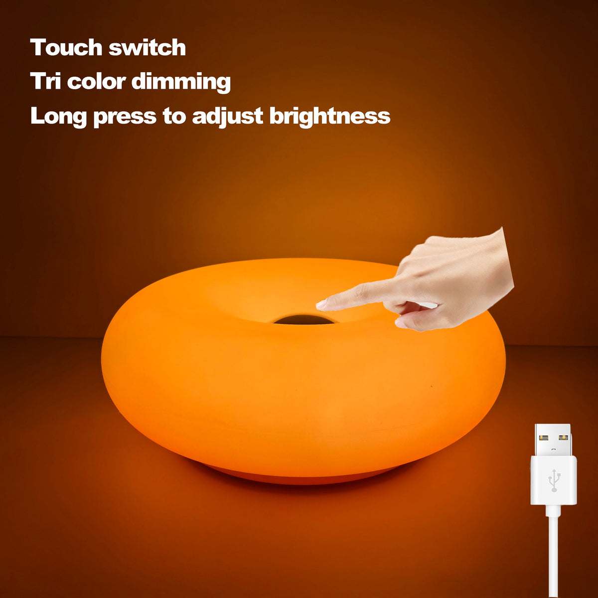 AuraGlow Lampe de bureau USB RGB - Lampe de chevet à intensité réglable par toucher - Desfino