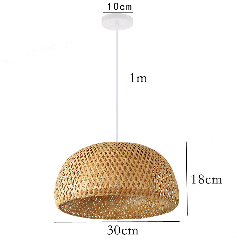 מנורת תלייה סרוגה בהשראה סינית KiraBamboo, בעבודת יד - Desfino