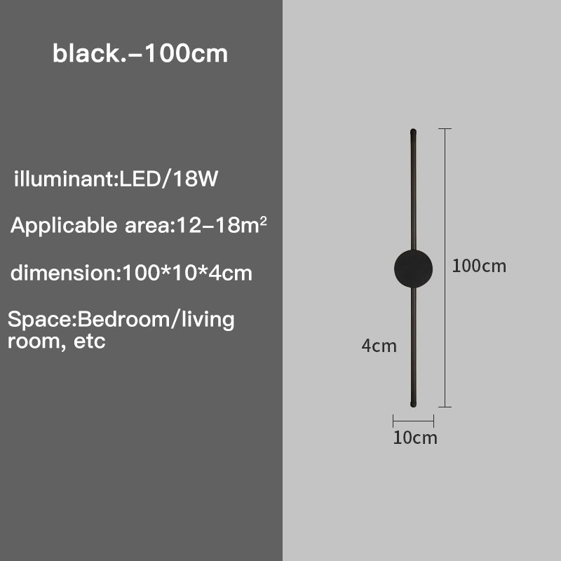 Applique murale LED en forme de I — Noire, 3 niveaux de tonalité réglables - Desfino