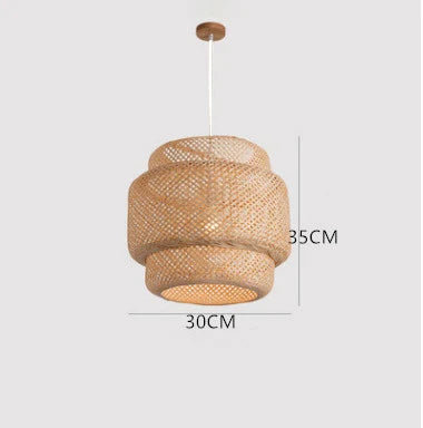 מנורת תלייה סרוגה בהשראה סינית KiraBamboo, בעבודת יד - Desfino