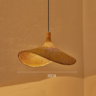 מנורת תלייה סרוגה בהשראה סינית KiraBamboo, בעבודת יד - Desfino