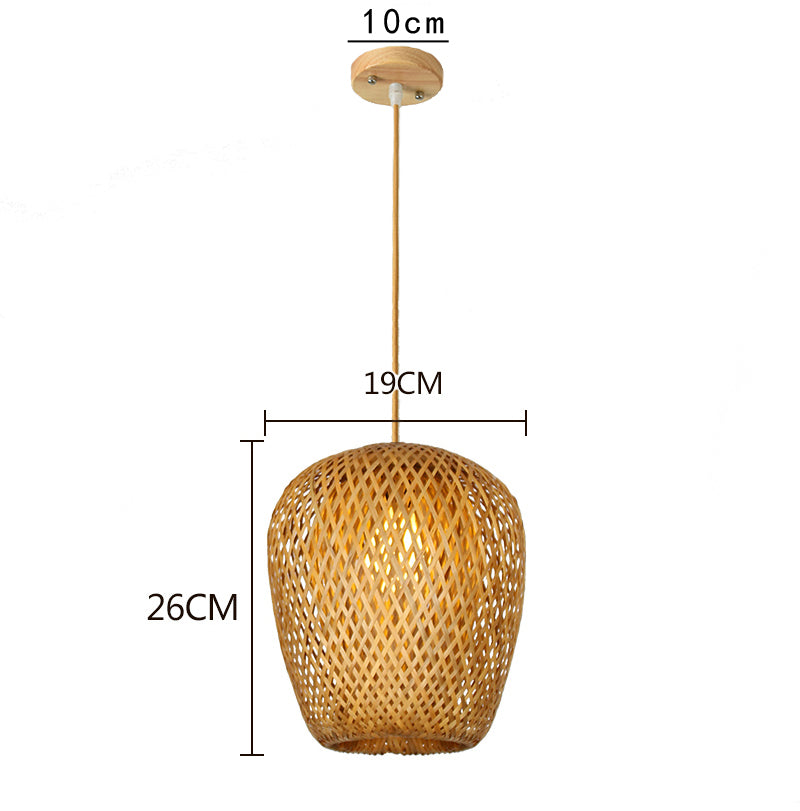 מנורת תלייה סרוגה בהשראה סינית KiraBamboo, בעבודת יד - Desfino