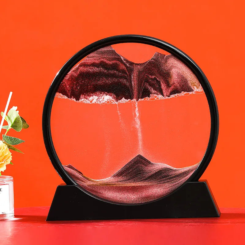3D kinetisk sandkunst i timeglass — landskap i bevegelse - Desfino