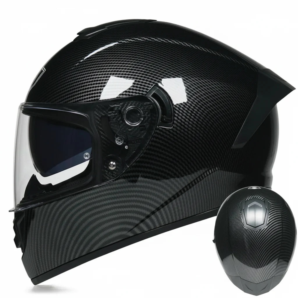 Capacete Integral de Competição para Motociclismo com Viseira Dupla e Certificação DOT - Desfino