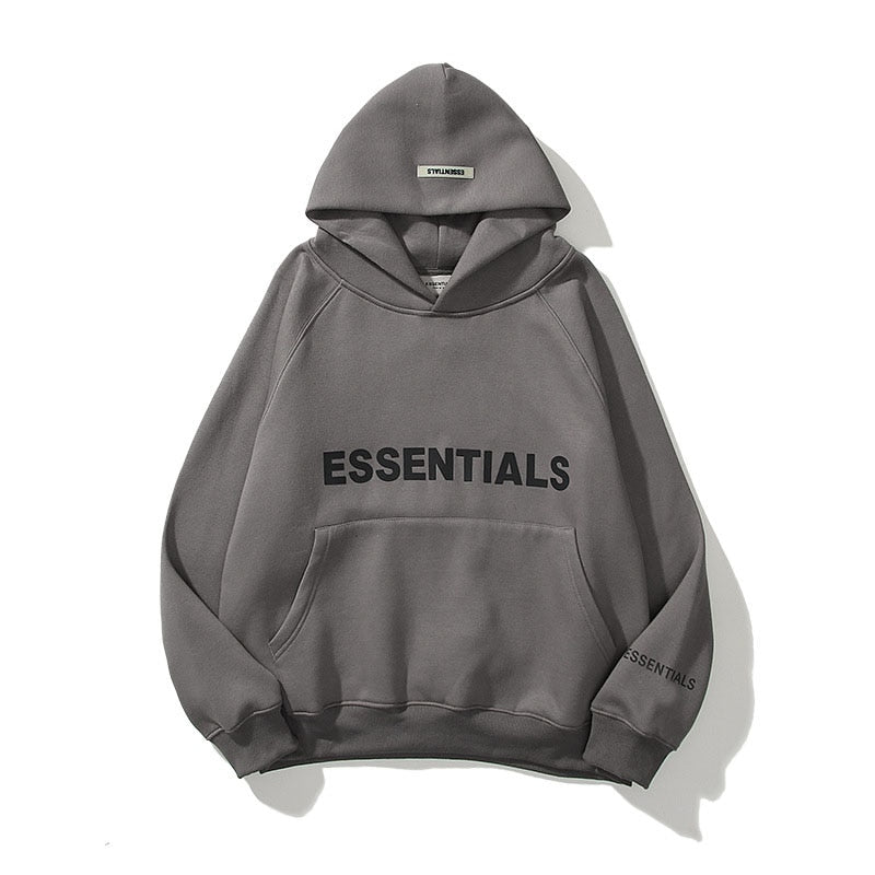 Fear of God Essentials Hoodie — 100 % Baumwolle, lockere Passform, Kängurutasche - Desfino