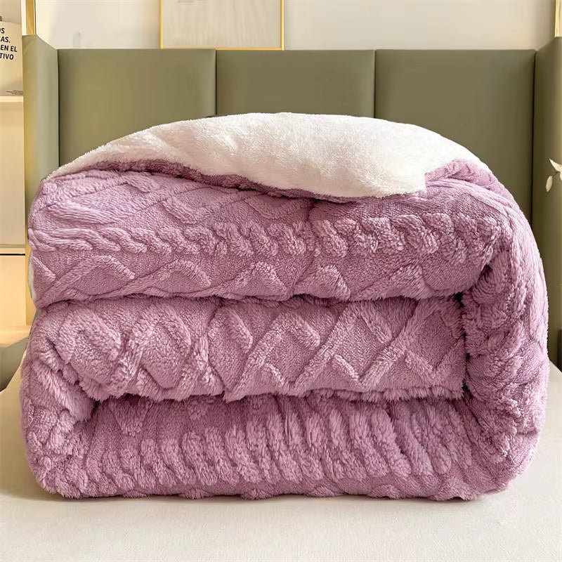 Manta pesada de caxemira de cordeiro NylaWeave — Ultr quente para o inverno - Desfino