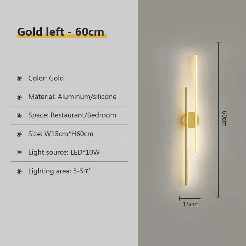 פמוטי קיר LED דו-ראשיים Brookside — שחור וזהב - Desfino