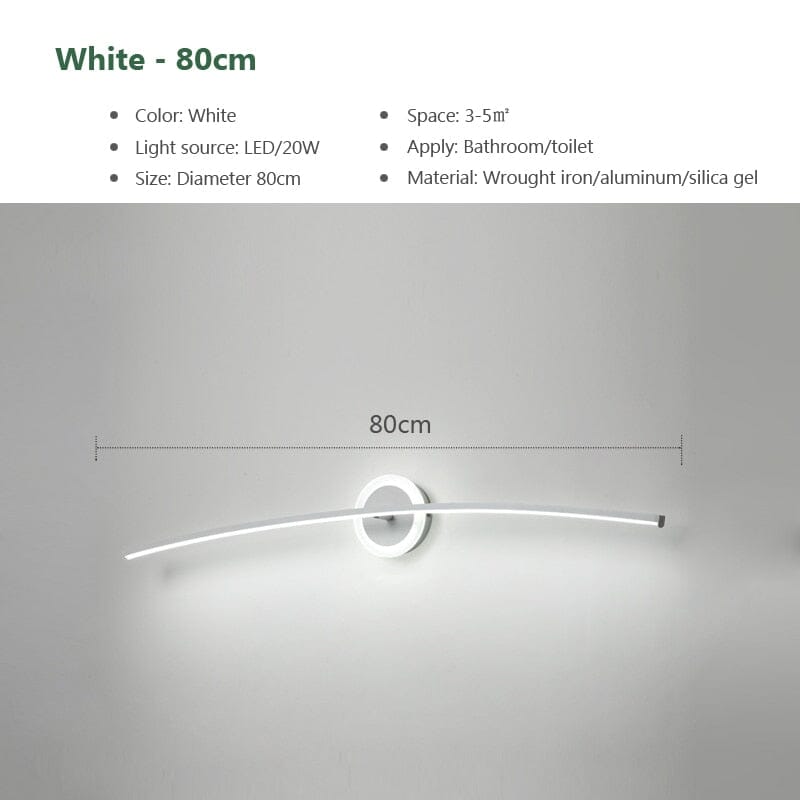 MirroLux LED-vegglampe til bad - slank, myk nedoverrettet belysning - Desfino