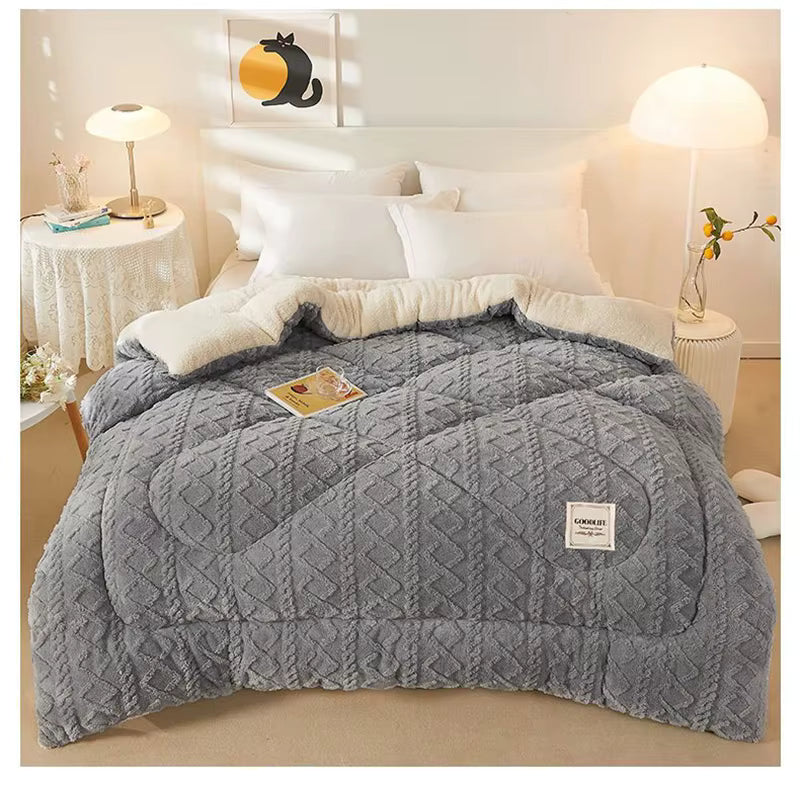 AuroraNest Gewichtsdecke aus Lammkaschmir — Ultrawarm, gleichmäßig verteilte Füllung, 2–5 kg