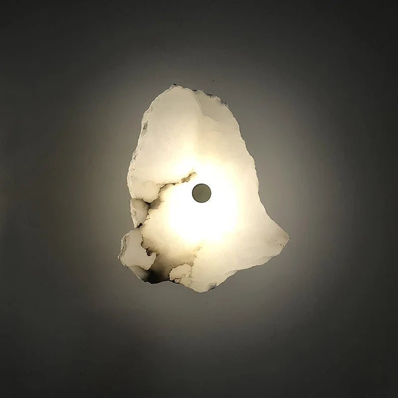 Aplique de parede LED de arte moderna Aurora — Mármore, detalhes em cobre - Desfino