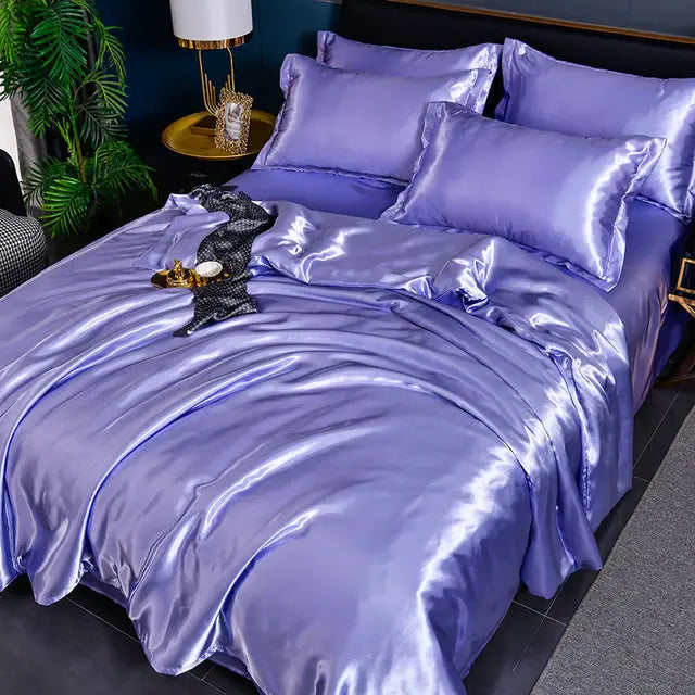Housse de couette en satin Velouria — Finition lisse et brillante - Desfino