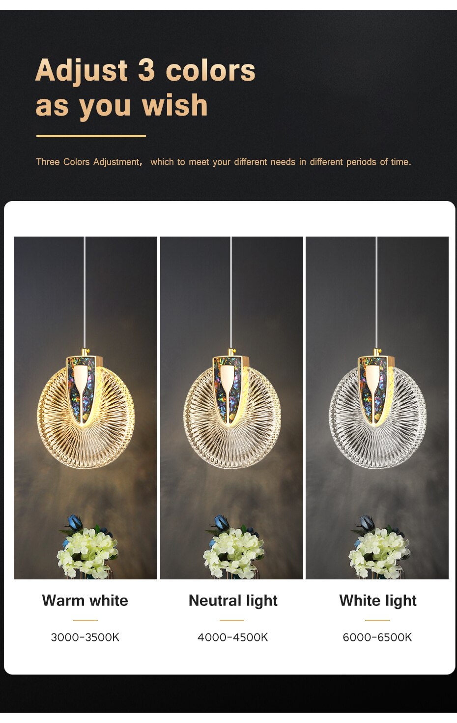 Aurelia Gold LED-krystallpendellampe — rund taklampe - Desfino