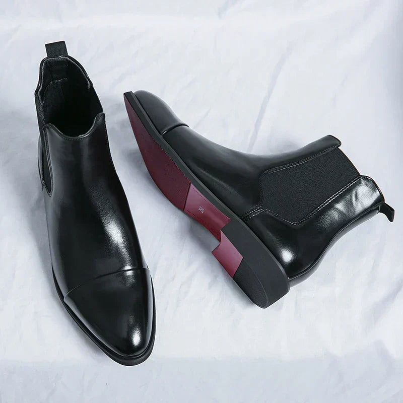 جزمة Chelsea جلدية للرجال من Kestrel & Co. - تصميم أنيق للكاحل لا يتأثر بمرور الزمن - Desfino
