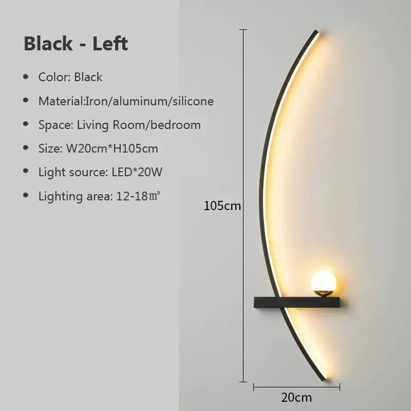 מנורת קיר LED LumaEdge לתאורה מעלה ומטה — גימור שחור וזהב - Desfino