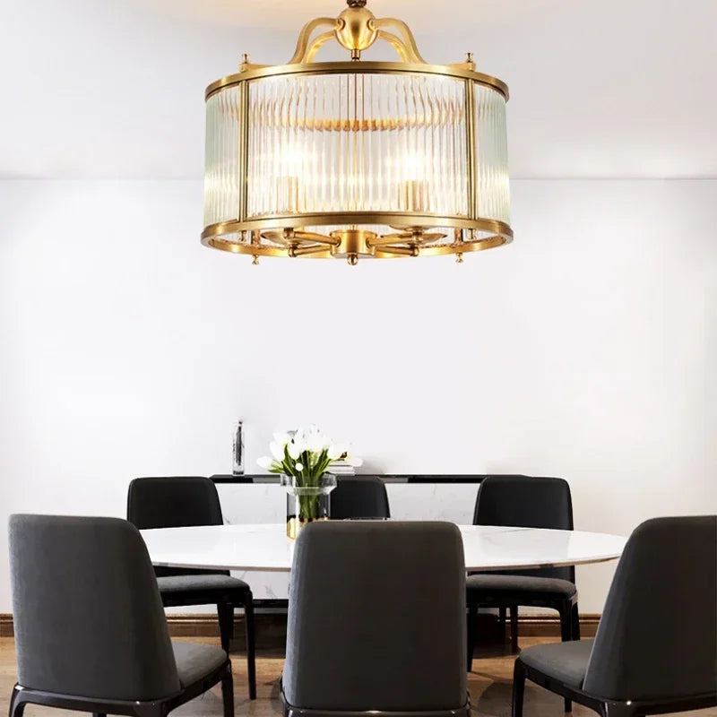 Elowen Gold Glass Chandelier — Clear Diffuser Design