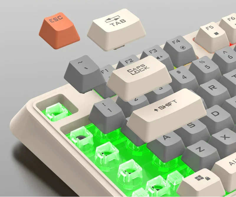 NexisKey RGB-tastatur med 94 taster — lydstyrkehjul til pc/bærbar - Desfino