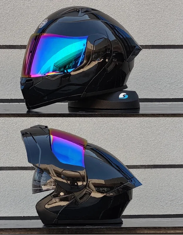Casque intégral modulable relevable certifié DOT — Double visière, coque en ABS/PC - Desfino