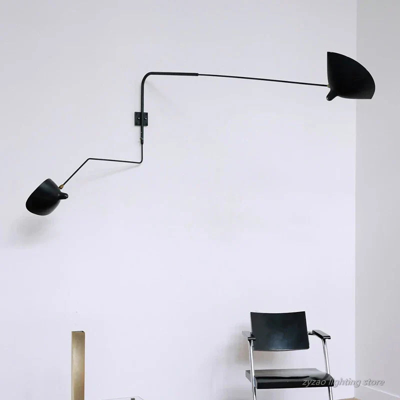 LumiArc Duo-væglampe — retningsbestemt lys i to retninger med mid-century-design - Desfino