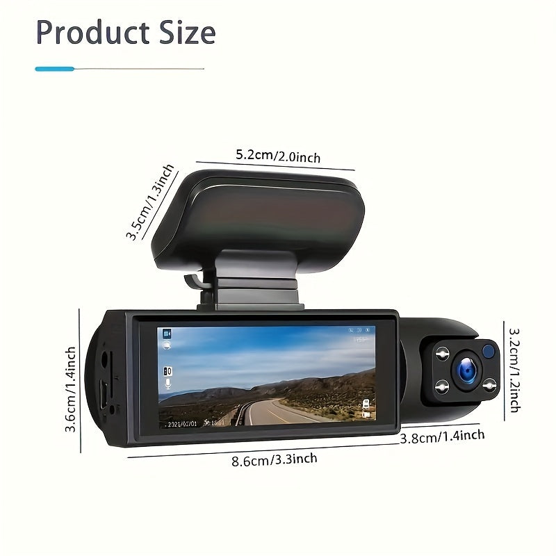 NovaSight DuoCam kamera samochodowa 1080P — podwójny widok z przodu i wewnątrz - Desfino