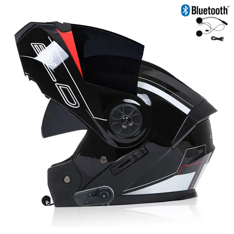 Modułowy kask motocyklowy — podnoszona szczęka, Bluetooth i osłona przeciwsłoneczna - Desfino