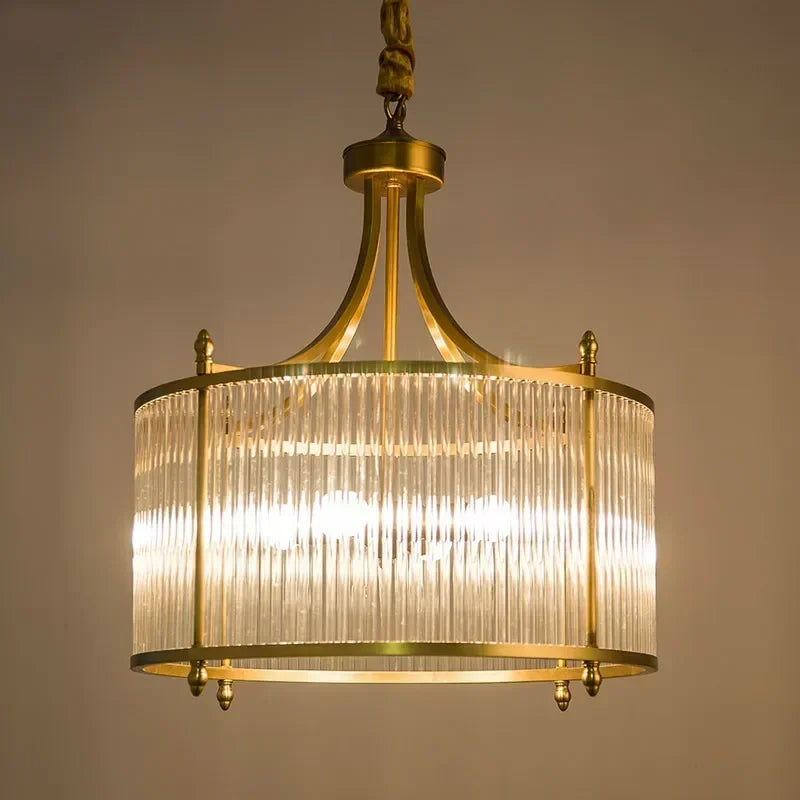 Candeeiro de teto Elowen em vidro dourado — Corpo em latão, luz suave difusa - Desfino