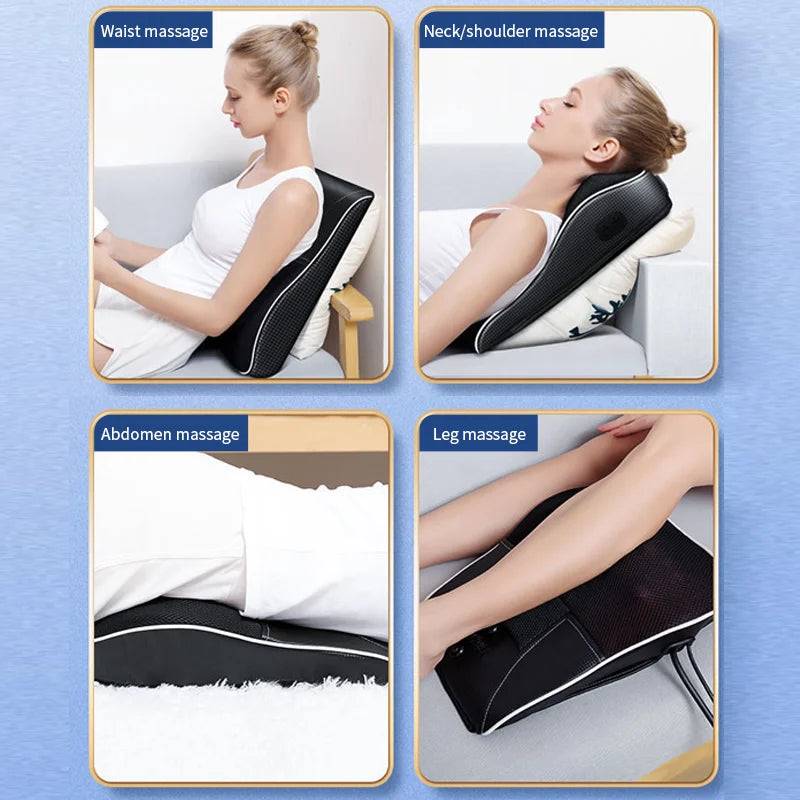 Massagekudde för nacke och kropp — 20 kulor, knådning, värme och vibration - Desfino