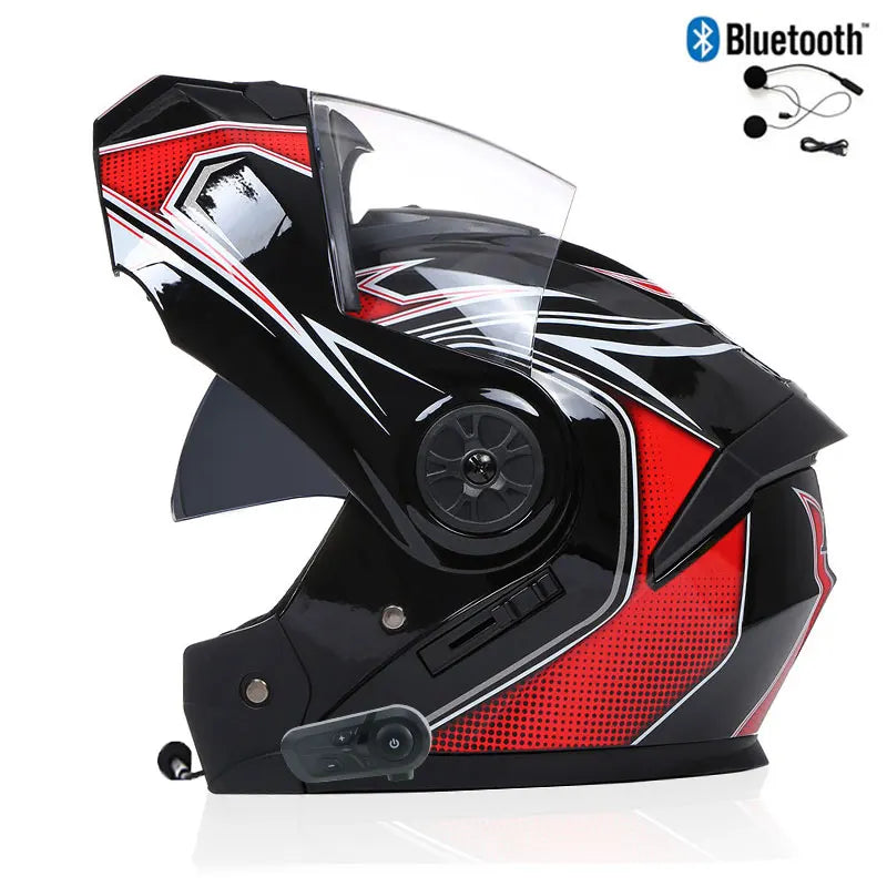 Modułowy kask motocyklowy — podnoszona szczęka, Bluetooth i osłona przeciwsłoneczna - Desfino