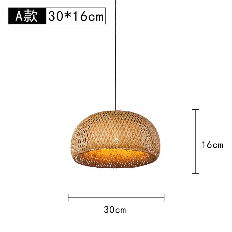Suspension LED KoruBend — Luminaire moderne rustique en bambou - Desfino