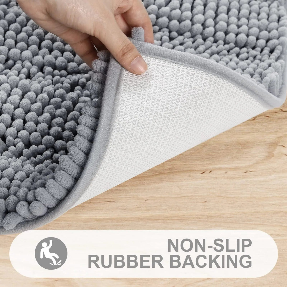 NimbusStep halkfri tjock badrumsmatta - absorberande, vadderad yta - Desfino