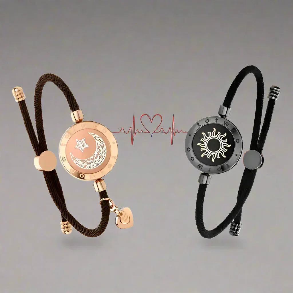 AuroraBond Duo-Armbänder — Synchronisiertes Paar für Fernbeziehungen mit berührungsaktiviertem Licht und Vibration