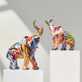 Statue d’éléphant peinte et colorée Aurella — Sculpture nordique - Desfino