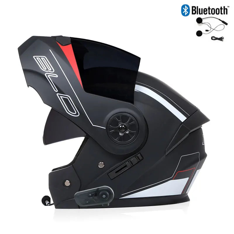 Modułowy kask motocyklowy — podnoszona szczęka, Bluetooth i osłona przeciwsłoneczna - Desfino