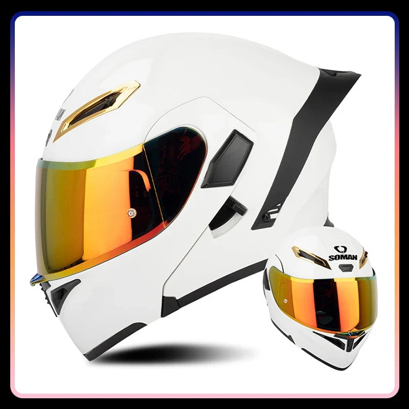 Cască modulară integrală pentru motocicletă — Vizieră dublă rabatabilă | Desfino
