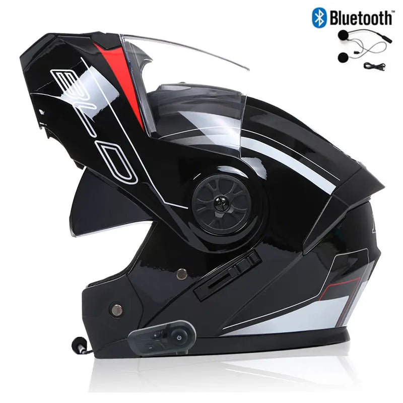 Modułowy kask motocyklowy — podnoszona szczęka, Bluetooth i osłona przeciwsłoneczna - Desfino