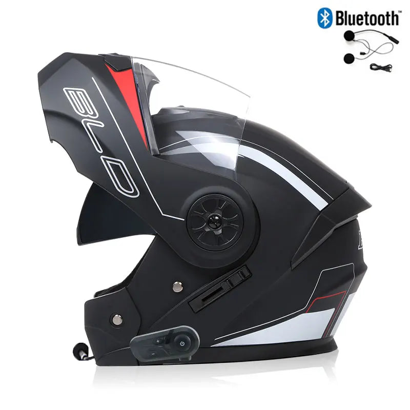 Modułowy kask motocyklowy — podnoszona szczęka, Bluetooth i osłona przeciwsłoneczna - Desfino