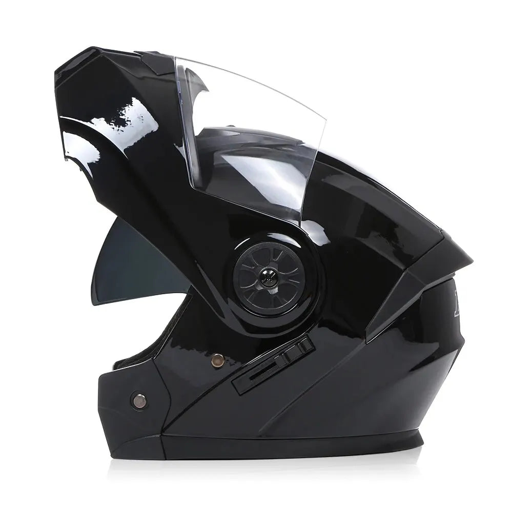 Cască modulară de motocicletă, certificată DOT - protecție integrală rabatabilă, viziere duble - Desfino