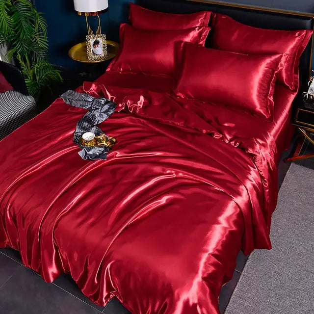 Housse de couette en satin Velouria — Finition lisse et brillante - Desfino