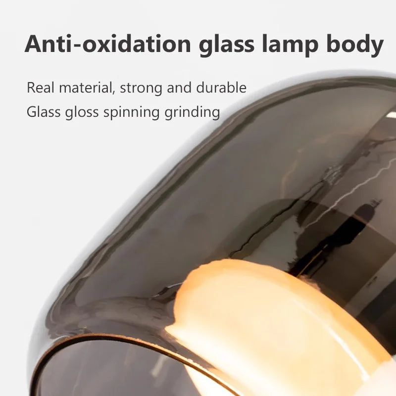 Nordisk LED-pendellampa i glas — minimalistisk skandinavisk kristallkrona - Desfino