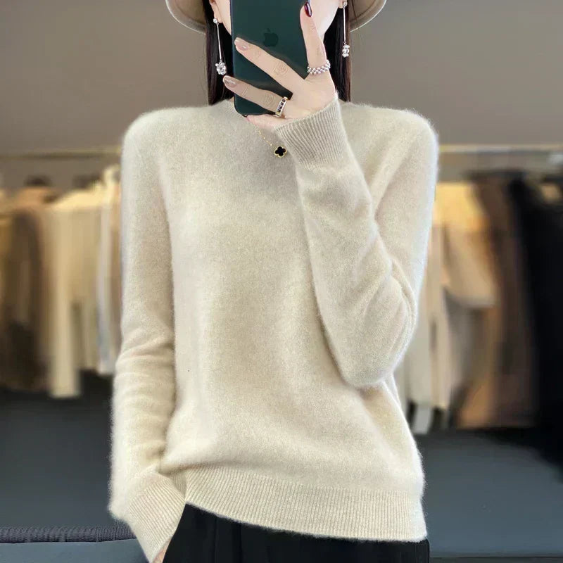 Lyra dámský svetr ze 100% merino vlny — pletenina 17.9 mikronu, dvouvrstvá - Desfino
