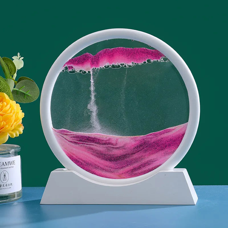 3D kinetisk sandkunst i timeglass — landskap i bevegelse - Desfino