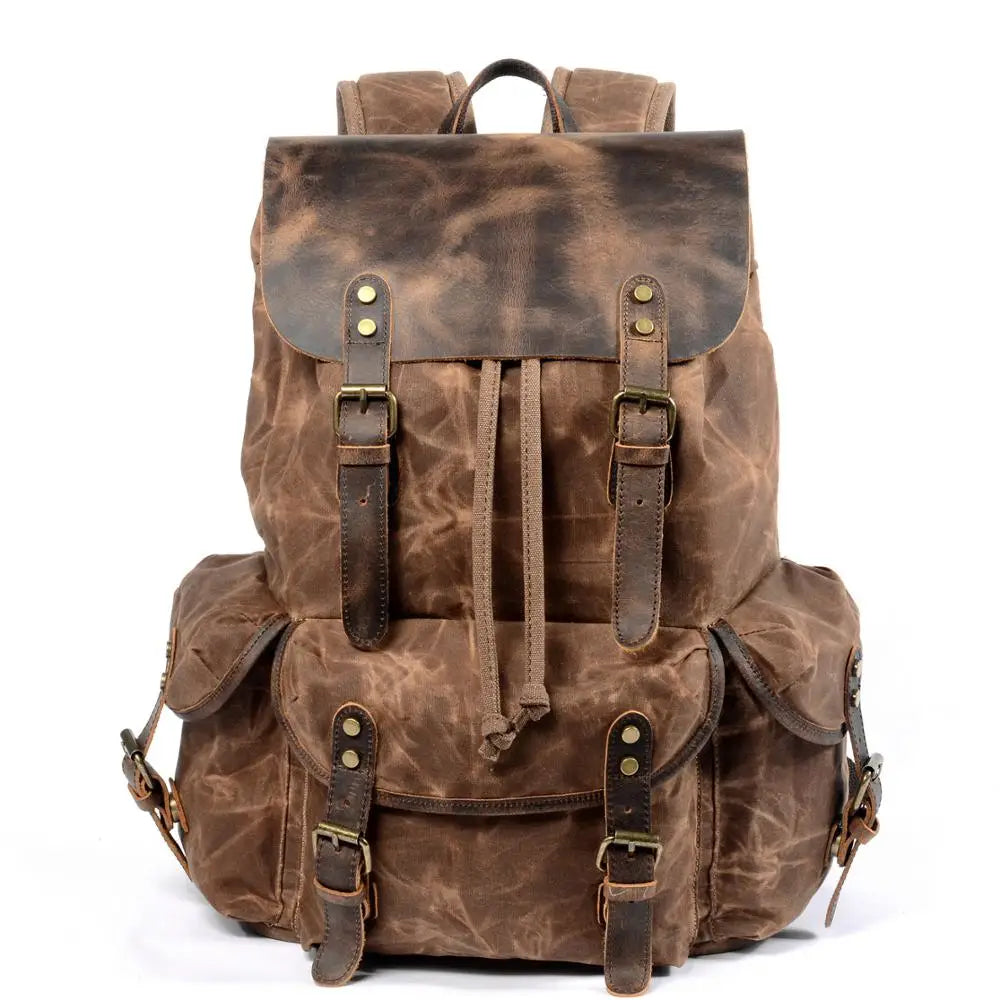 Ridgeway Canvas- und Lederrucksack mit 23 L Fassungsvermögen — Wasserabweisend - Desfino