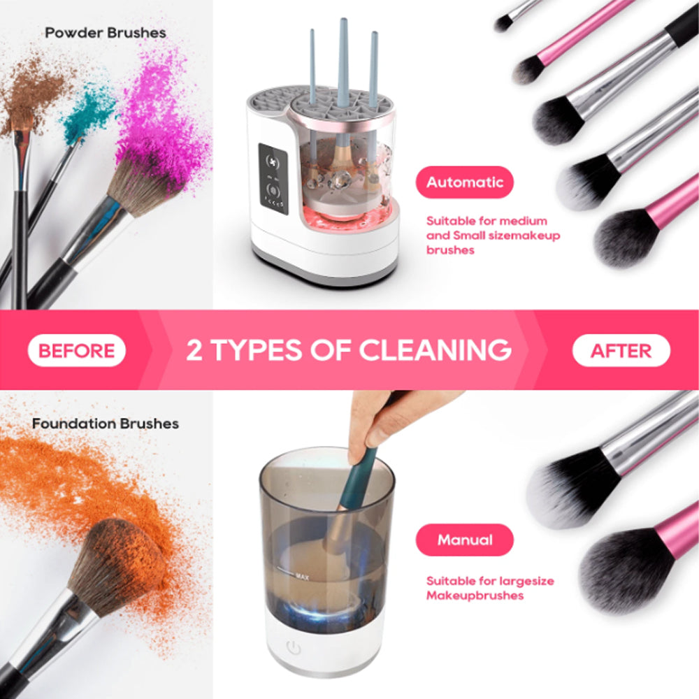 AstraGlow Pro elektrischer Make-up-Pinselreiniger — Wiederaufladbar - Desfino