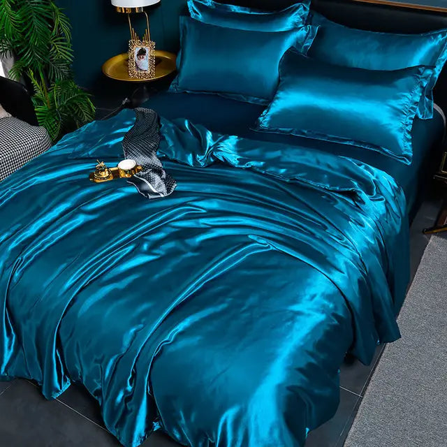 Housse de couette en satin Velouria — Finition lisse et brillante - Desfino