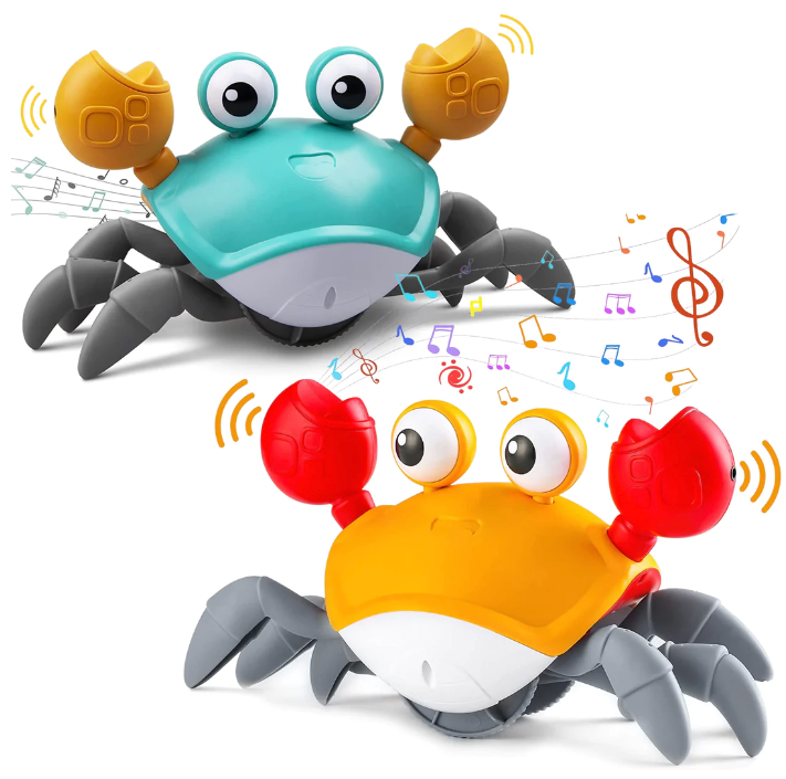 Chodítko s hračkou CrawlCrab pro batolata — pohybové senzory, změna směru - Desfino