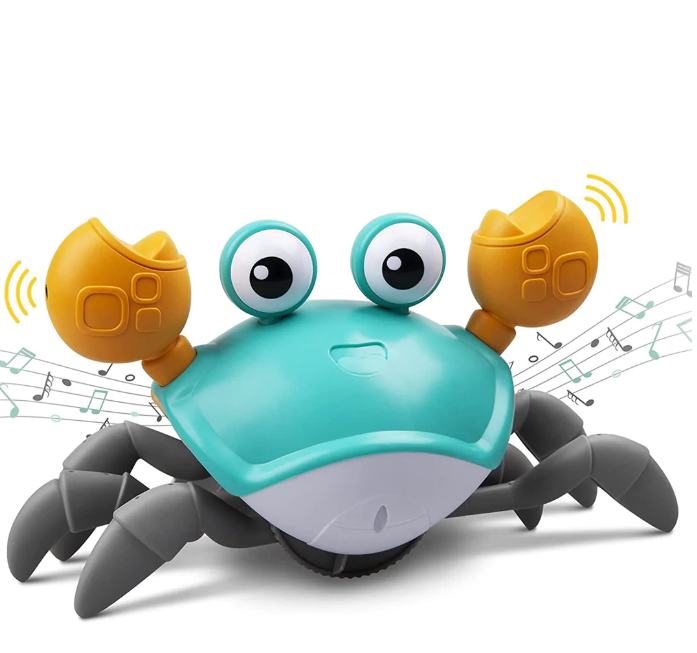 Chodítko s hračkou CrawlCrab pro batolata — pohybové senzory, změna směru - Desfino