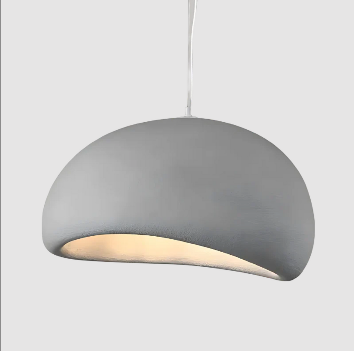 Arelle Wabi Sabi LED-pendellampe — hvit halvsirkelformet skjerm - Desfino